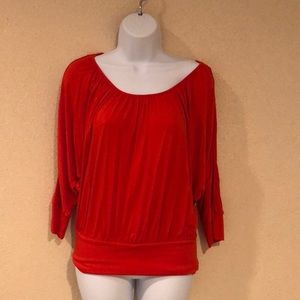 2B BEBE Bright Orange/Red Top Size XS Open Sleeves